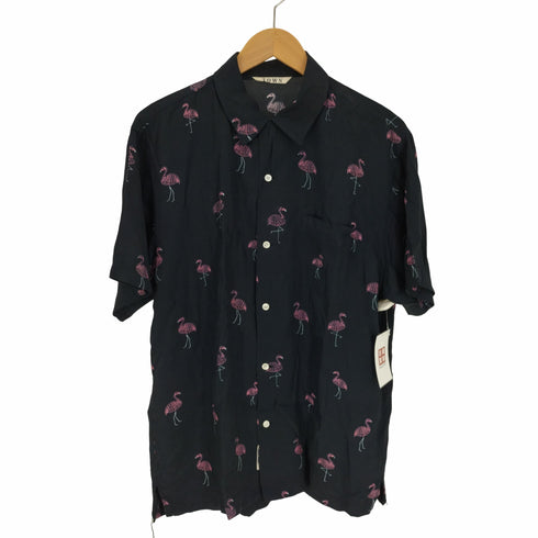 タウンバイシャトルノーツ TOWN BY SHUTTLE NOTES フラミンゴ柄 レーヨン S/S シャツ メンズ JPN:M