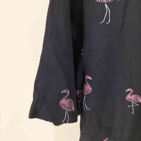 タウンバイシャトルノーツ TOWN BY SHUTTLE NOTES フラミンゴ柄 レーヨン S/S シャツ メンズ JPN:M