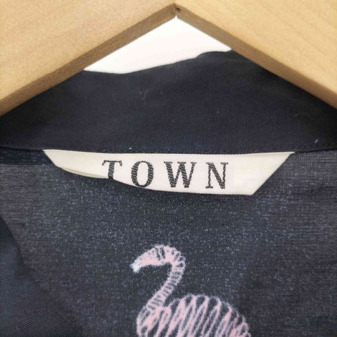 タウンバイシャトルノーツ TOWN BY SHUTTLE NOTES フラミンゴ柄 レーヨン S/S シャツ メンズ JPN:M