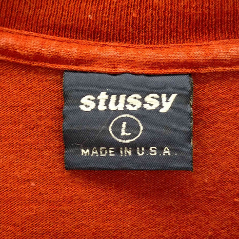 ステューシー Stussy USA製 紺タグ 90S ボルト柄プリント半袖Tシャツ メンズ import:L
