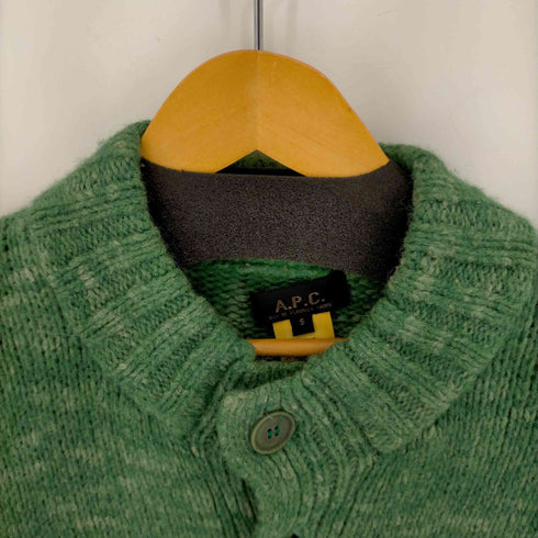 アーペーセー A.P.C. 00S MADE IN ITALY アルパカリネンブリーチ加工ニットジャケット メンズ import:S