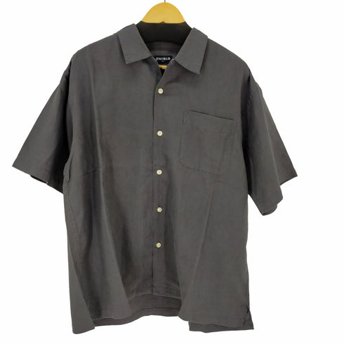 ユニクロ UNIQLO 00S リネンコットン開襟S/Sシャツ ボックスシルエット オープンカラーシャツ メンズ import:XL