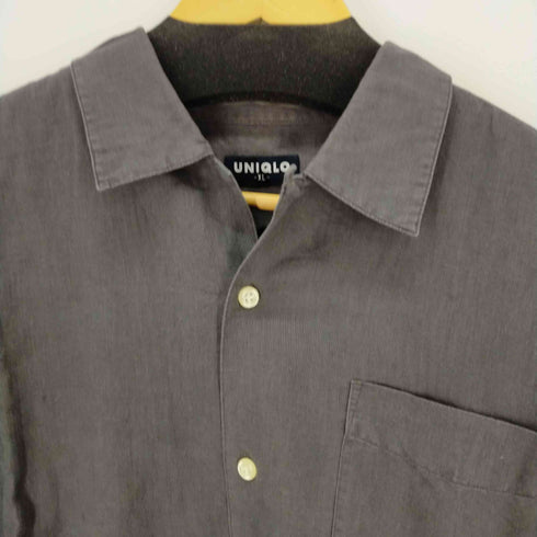 ユニクロ UNIQLO 00S リネンコットン開襟S/Sシャツ ボックスシルエット オープンカラーシャツ メンズ import:XL