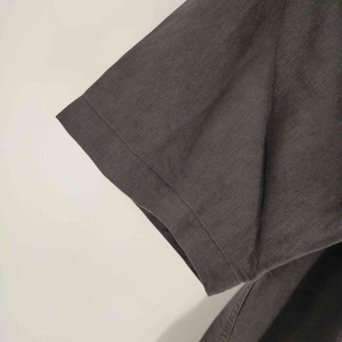 ユニクロ UNIQLO 00S リネンコットン開襟S/Sシャツ ボックスシルエット オープンカラーシャツ メンズ import:XL