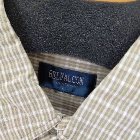 BELFALCON ビッグシルエット S/S チェックシャツ メンズ LL