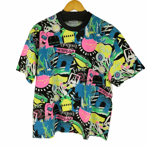 バレンシアガ BALENCIAGA CREW NECK NEON PRINTED OVERSIZED T-SHIRT メンズ JPN:M