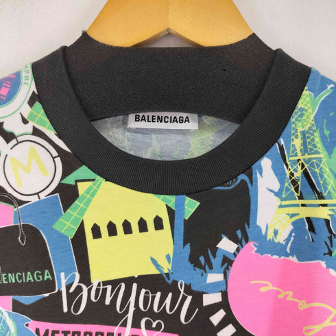 バレンシアガ BALENCIAGA CREW NECK NEON PRINTED OVERSIZED T-SHIRT メンズ JPN:M