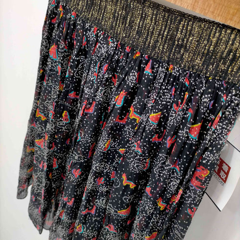 ツモリチサト TSUMORI CHISATO シルク100% 総柄 スカート レディース JPN:2