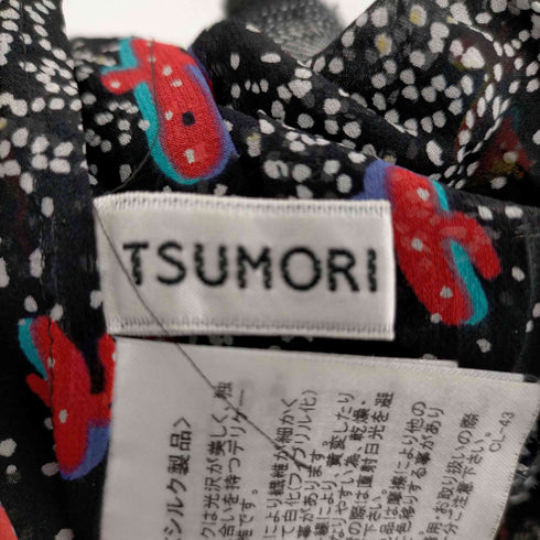 ツモリチサト TSUMORI CHISATO シルク100% 総柄 スカート レディース JPN:2