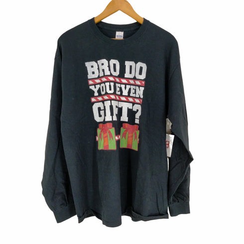 ギルダン GILDAN BRO DO YOU EVEN GIFT? フロントプリントL/S TEE メンズ JPN:XL