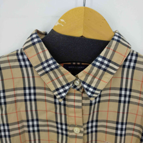 バーバリーロンドン BURBERRY LONDON ホースロゴ刺繍ノバチェックS/Sシャツ バーバリーチェック 半袖 レディース JPN:L