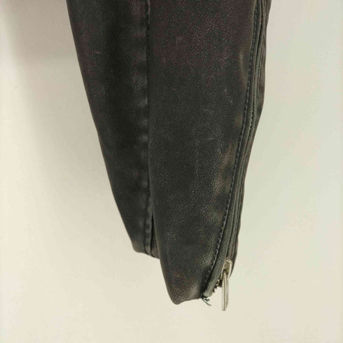 ザラ ZARA DISTRESSED FAUX LEATHER BIKER JACKET レディース XXL