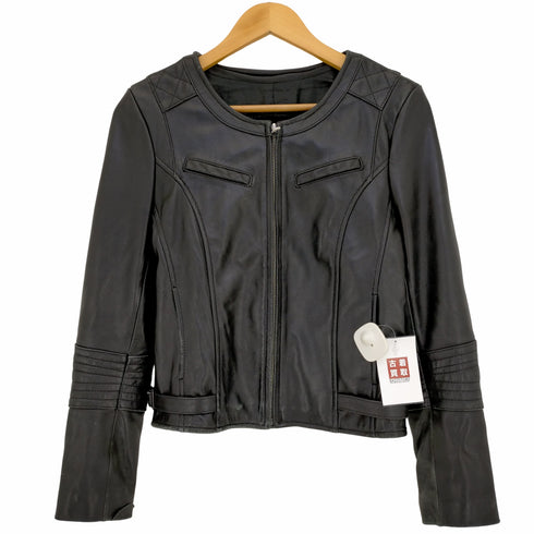 フルギ OKANDLA Y2K ノーカラー クロップド レザージャケット レディース import:M