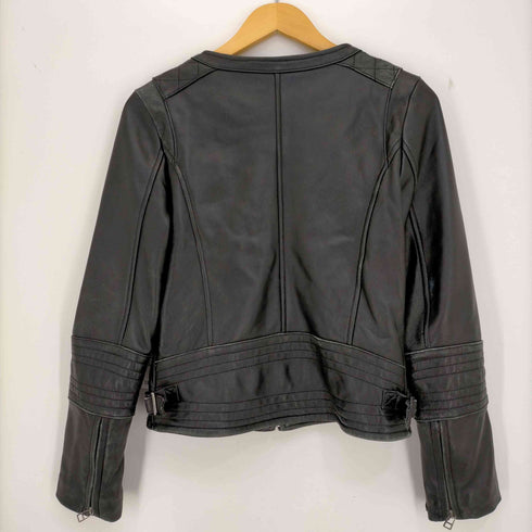 フルギ OKANDLA Y2K ノーカラー クロップド レザージャケット レディース import:M