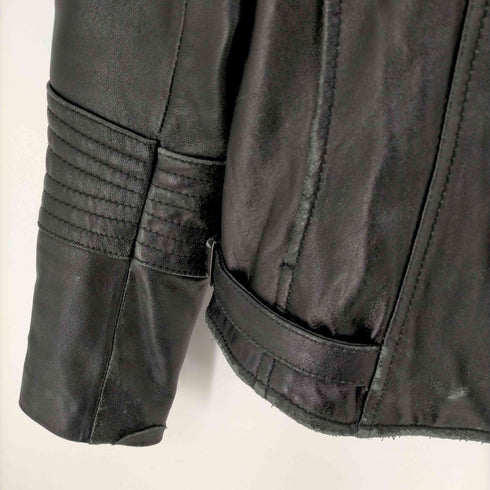 フルギ OKANDLA Y2K ノーカラー クロップド レザージャケット レディース import:M