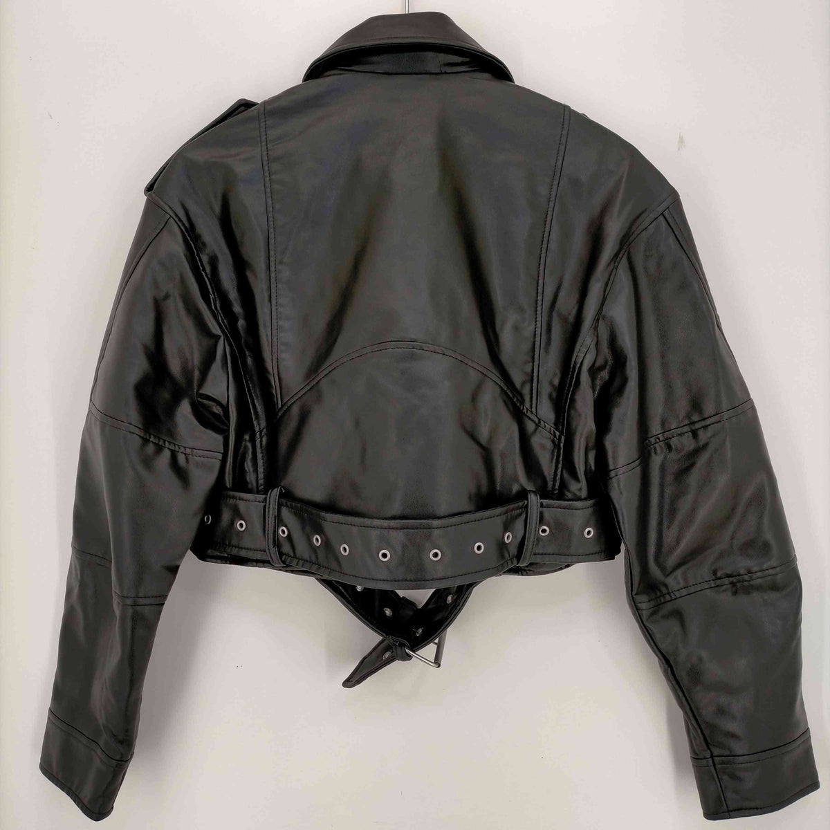 ザラ ZARA フェイクレザークロップドライダースジャケット レディース
