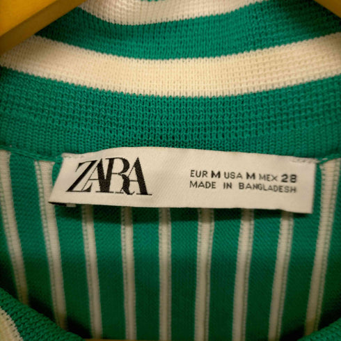 ザラ ZARA 3D ストライプ ポロシャツ レディース JPN:M