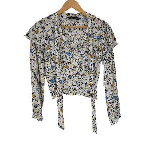ザラ ZARA 花柄 レーヨンブラウス レディース JPN:M