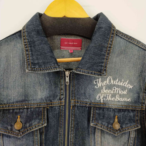 ジップデニムジャケット フロント刺繍 メンズ JPN:L