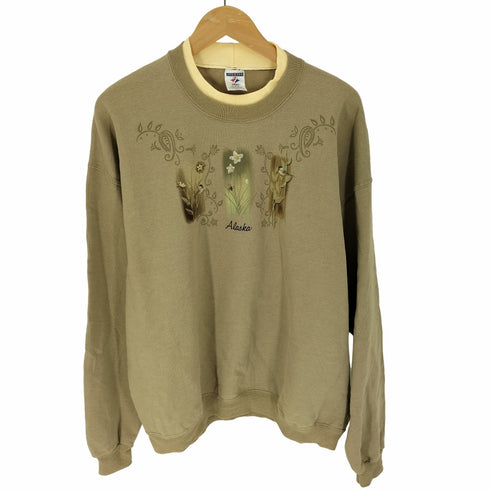 00S JERZEESボディ 2重リブ Alaska バード プリント スウェット メンズ import:XL