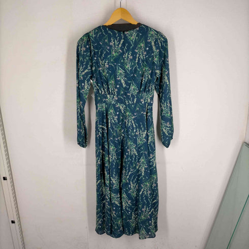 トナル TONAL バックジップ花柄ギャザーロングワンピース レディース 36