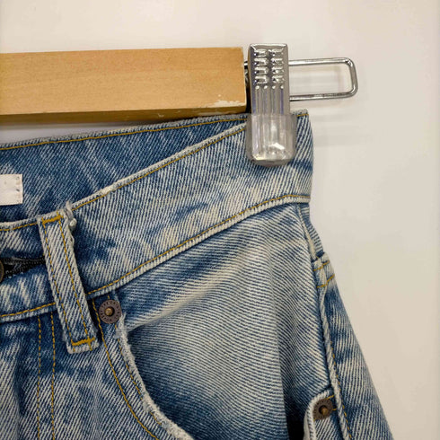 マウジー moussy THIGH SLIT LOOSE STRAIGHT スリットデニム レディース 24