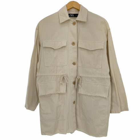 ザラ ZARA フリンジミリタリージャケット レディース import:XS