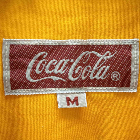 コカコーラ Coca-Cola 80-90S 企業 オープンカラーシャツ フロッキープリント メンズ JPN:M