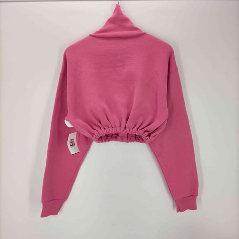 タルテックス TULTEX 90S フロントワッペン リメイク クロップド丈 タートルネック スウェット レディース import:L
