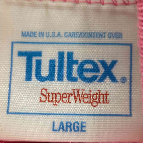 タルテックス TULTEX 90S フロントワッペン リメイク クロップド丈 タートルネック スウェット レディース import:L
