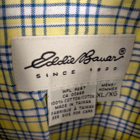 エディーバウアー Eddie Bauer 90s-00S 白タグ ボタンダウンチェックシャツ メンズ JPN:XL