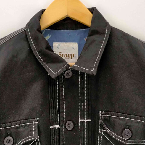 SCOOP 80-90S バックプリント 裏地総柄 コットン ジャケット メンズ import:M