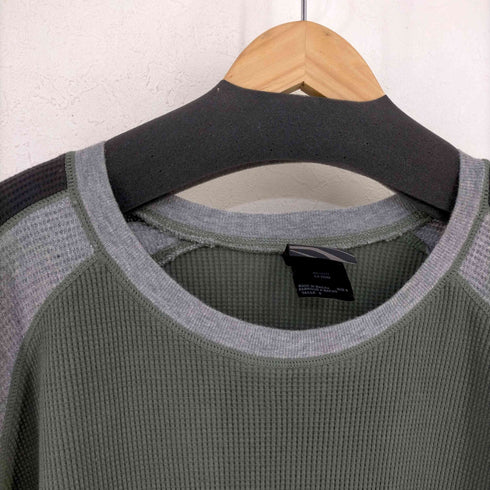 バンズ VANS 切替ワッフルサーマルTシャツ メンズ import:S
