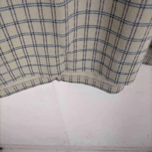 エディーバウアー Eddie Bauer 90s-00S 白タグ 鹿の子 チェックポロシャツ メンズ JPN:L