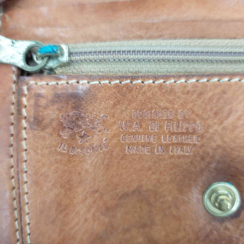 イルビゾンテ IL BISONTE ロゴ刻印 二つ折り財布 メンズ