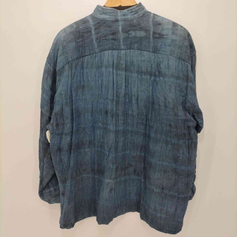 イッセイミヤケ ISSEY MIYAKE PERMANENTE 1995SS タイダイ ガーゼ素材 バンドカラーロングスリーブシャツ メンズ JPN:M