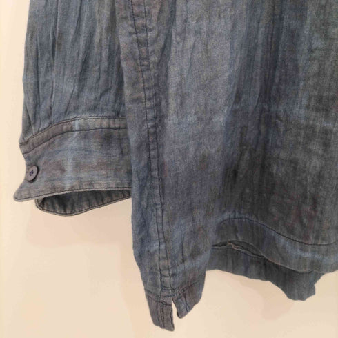イッセイミヤケ ISSEY MIYAKE PERMANENTE 1995SS タイダイ ガーゼ素材 バンドカラーロングスリーブシャツ メンズ JPN:M