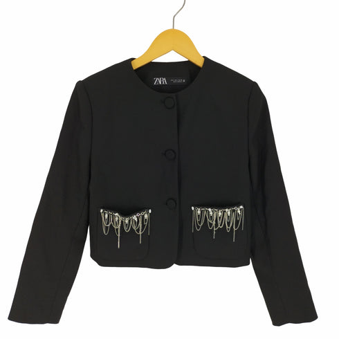 ザラ ZARA SHORT BEADED BLAZER レディース import:S