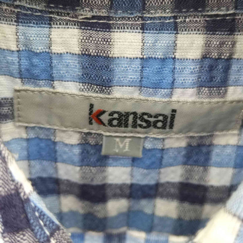 カンサイ KANSAI シアサッカー L/S チェックシャツ メンズ JPN:M