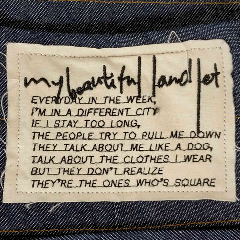 マイビューティフルランドレット my beautiful land let rigid denim tuck wide pants メンズ JPN:0