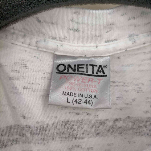 オニータ ONEITA 90s 企業ロゴ両面発泡プリント 霜降りTシャツ メンズ import:L