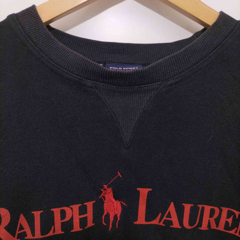 ポロスポーツラルフローレン POLO SPORT RALPH LAUREN 90S USA製 ポニー刺繍 両面プリント コットン100 クルーネックスウェット メンズ