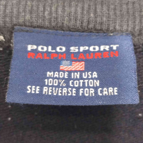 ポロスポーツラルフローレン POLO SPORT RALPH LAUREN 90S USA製 ポニー刺繍 両面プリント コットン100 クルーネックスウェット メンズ