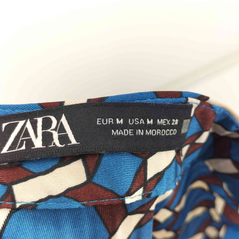 ザラ ZARA 総柄 プリーツスカート レディース M