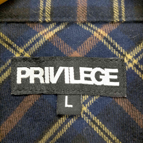 プリビレッジ PRIVILEGE チェック柄オックスフォードシャツ メンズ JPN:L