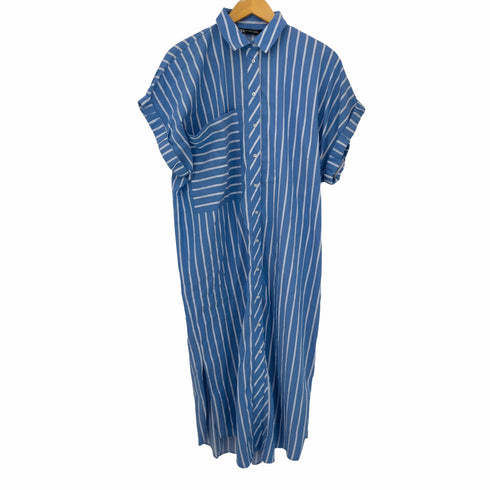 ザラ ZARA ストライプ ノースリシャツワンピース レディース import:M