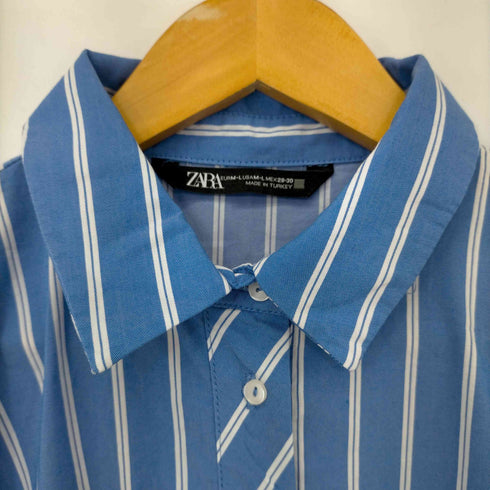 ザラ ZARA ストライプ ノースリシャツワンピース レディース import:M