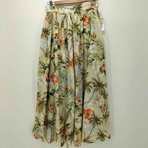 ザラ ZARA フロントボタン 花柄 フレアスカート レディース S