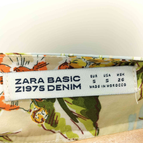 ザラ ZARA フロントボタン 花柄 フレアスカート レディース S