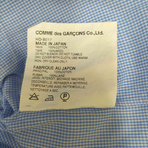 コムデギャルソンオム COMME des GARCONS HOMME AD2009 パイルライン パイピング レギュラーカラー シャツ メンズ JPN:XS